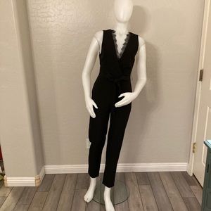 DO+BE Black Lace-Trim Sleeveless Jumpsuit